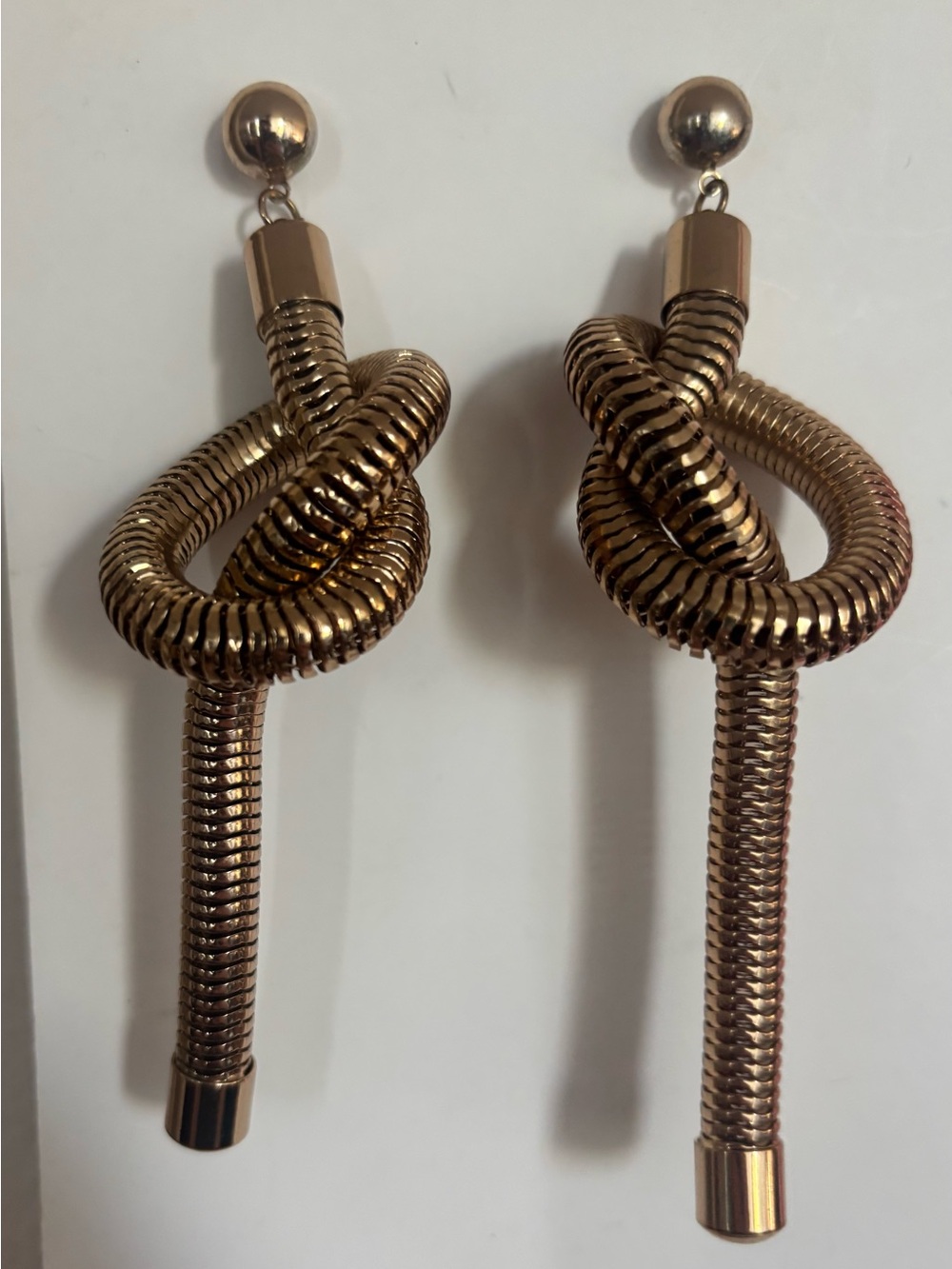 Aldo Twisted Knot Drop Earrings in Gold Tone